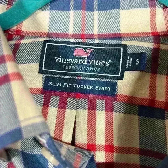 Vineyard Vines Performance Slim Fit Tucker Shirt Men’s Size Small Plaid Button - Picture 3 of 6